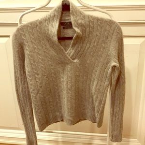Ralph Lauren Cable Knit Cashmere Sweater (M-grey)